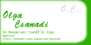 olga csanadi business card